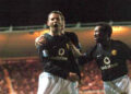 Eric Djemba (Man. Utd) celebrating Gigg's goal