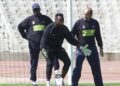 Carlos Kameni training with Nkono