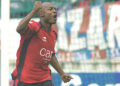 Achille Webo celebrating his 5th goal in Liga this season