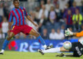 Samuel Eto'o opens the scoring at the Camp Nou