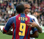 Doublé de Eto&rsquo;o…sans Ronaldinho