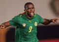 Eto'o Fils célébrant son 3ème but de la rencontre