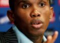 Samuel Eto'o pendant la conférence de presse