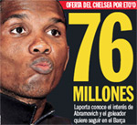 Abrahamovitch prêt à débourser 76 millions d&rsquo;euros pour Samuel Eto&rsquo;o