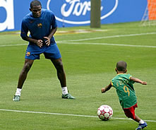 Eto'o et Fils aux entraînements