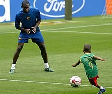 Eto'o et Fils aux entraînements