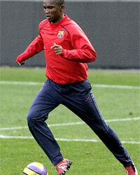 Eto'o à l'entraînement ce mercredi