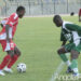 Une phase du match Benfica de Luanda(en rouge) - Astres de Douala(3-0)