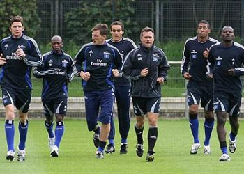 Atouba ici à l'entraînement alors que les lions étaient à Barcelone