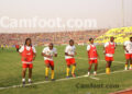 À l'échauffement avant le match (CMR-EGT)