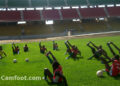 Les Lionceaux pendant les entraînements de ce jeudi à Yaoundé