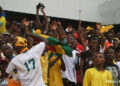 Les supporters togolais heureux après le but de la star du match, Emmanuel Adebayor à la 12è min