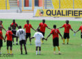 Les Éperviers du Togo pendant l'ultime entraïnement à Accra