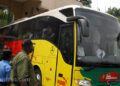 Le bus des Lions se dirigeant vers l'aéroport de Yaoundé-Nsimalen, direction Nairobi (Kenya)