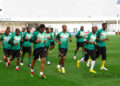 Les Lions pendant l'ultime entrainement ce mardi à Lubango