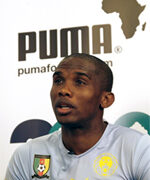 Eto'o pendant la conférence