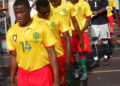 Abouna Ndzana et les Lions amateurs lors du stage dirigé par Le Guen en avril dernier à Yaoundé