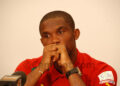 Samuel Eto’o fils pendant la conférence de presse
