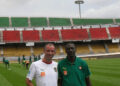 Le Guen et Alain Wabo en mars dernier à Yaoundé