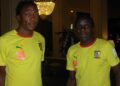 Somen À Tchoyi et Benoît Angbwa ce matin dans le hall de l'Aletti Palace
