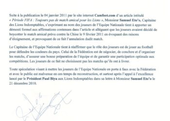 La lettre du capitaine