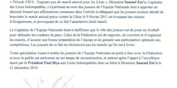 La lettre du capitaine