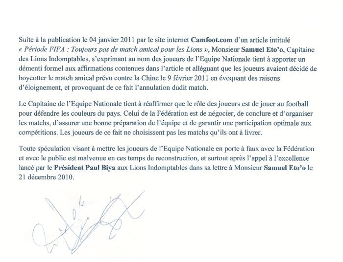 La lettre du capitaine