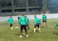 Les Lions à l'entrainement lundi soir à Skopje