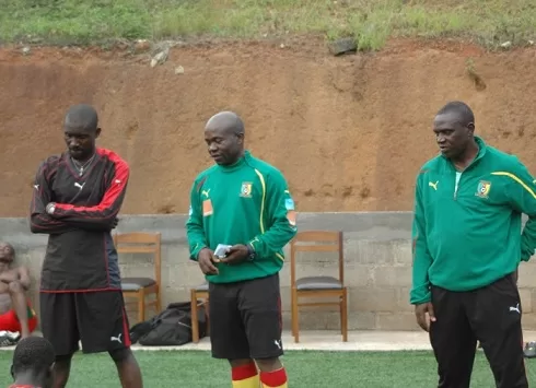Serge Méké ici à gauche en compagnie de Richard Towa et Bertin Ebwellè