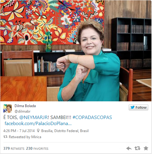 Brésil 2014 : Dilma Roussef soutient Neymar