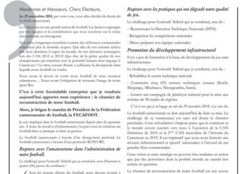 Fécafoot : Jules Nyongha prêt, pour « Le mandat de la rupture »