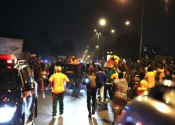 CAN2015: la joie du président après le match CIV-Ghana