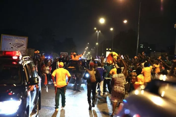 CAN2015: la joie du président après le match CIV-Ghana