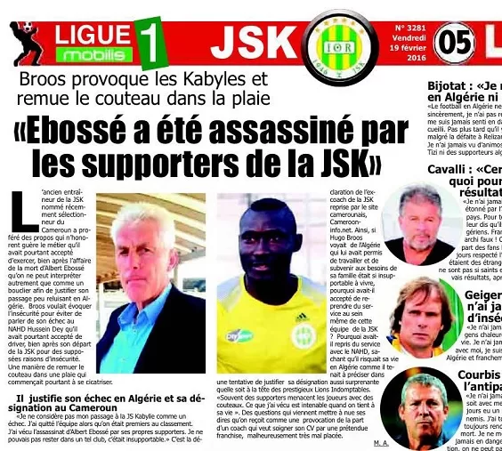 La presse Algérienne répond à Hugo Broos