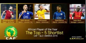 Les 5 joueurs retenus pour les Glo-CAf Awards