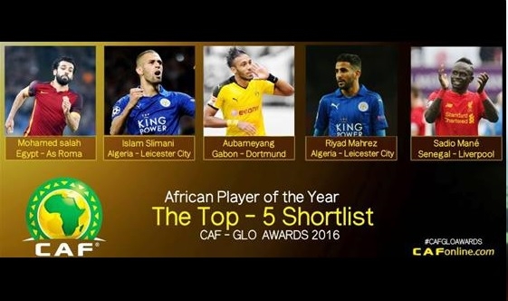 Les 5 joueurs retenus pour les Glo-CAf Awards