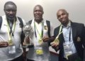 Les membres du Staff camerounais, Lucien Mettomo, Thomas Libiih et Bill Tchato