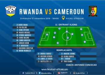 Rwanda – Cameroun : le onze de départ avec Arnaud Djoum, Aboubakar Vincent et Dawa Tchokonté