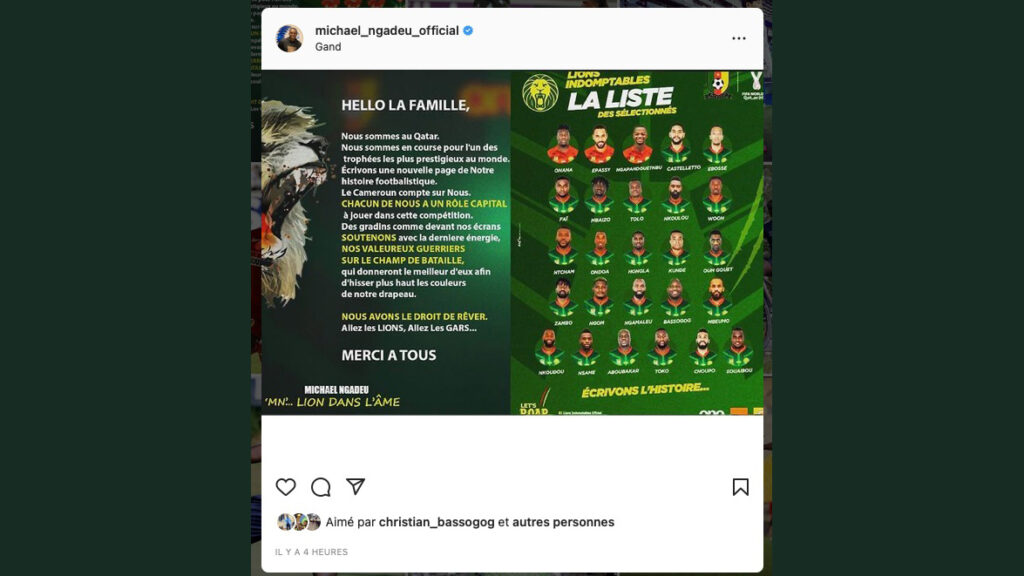 Qatar 2022: Michael Ngadeu, un patriote dans l'âme