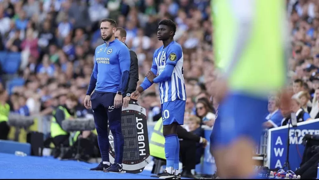 Premier match de Carlos Baleba en Premier League avec Brighton