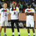 Rigobert Song et le staff qui prepare le match contre le Burundi