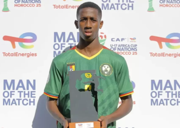 David Mimbang, joueur du match can 2025 Cameroun Afrique du Sud