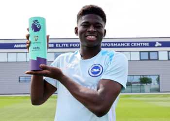 Carlos Baleba, but du mois d'Avril 2025