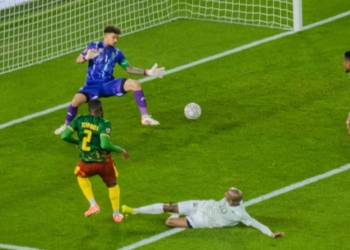 Afrique du Sud Cameroun but de Tchamadeu