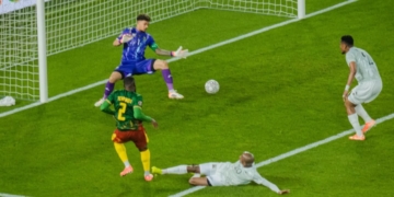 Afrique du Sud Cameroun but de Tchamadeu