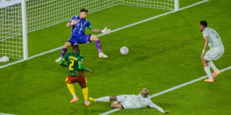 Afrique du Sud Cameroun but de Tchamadeu