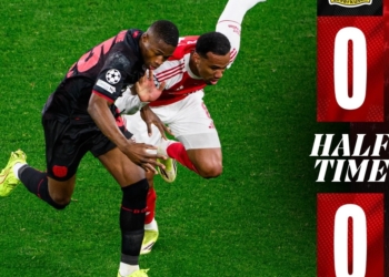 Christian Kofane lors de Leverkusen - Arsenal