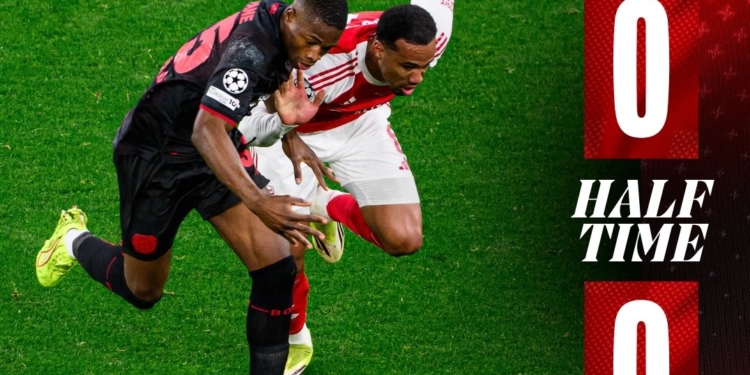 Christian Kofane lors de Leverkusen - Arsenal