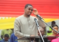 Samuel Eto’o prononce son discours lors de l’inauguration du siège de la Fécafoot