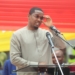 Samuel Eto’o prononce son discours lors de l’inauguration du siège de la Fécafoot